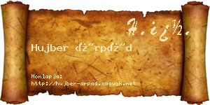 Hujber Árpád névjegykártya