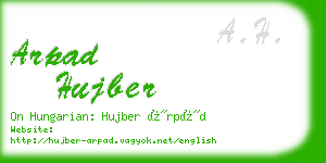 arpad hujber business card